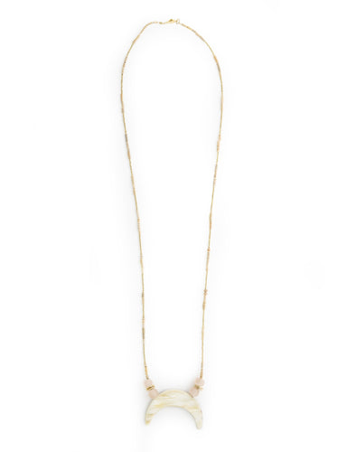 Horn Crescent Clay Necklace