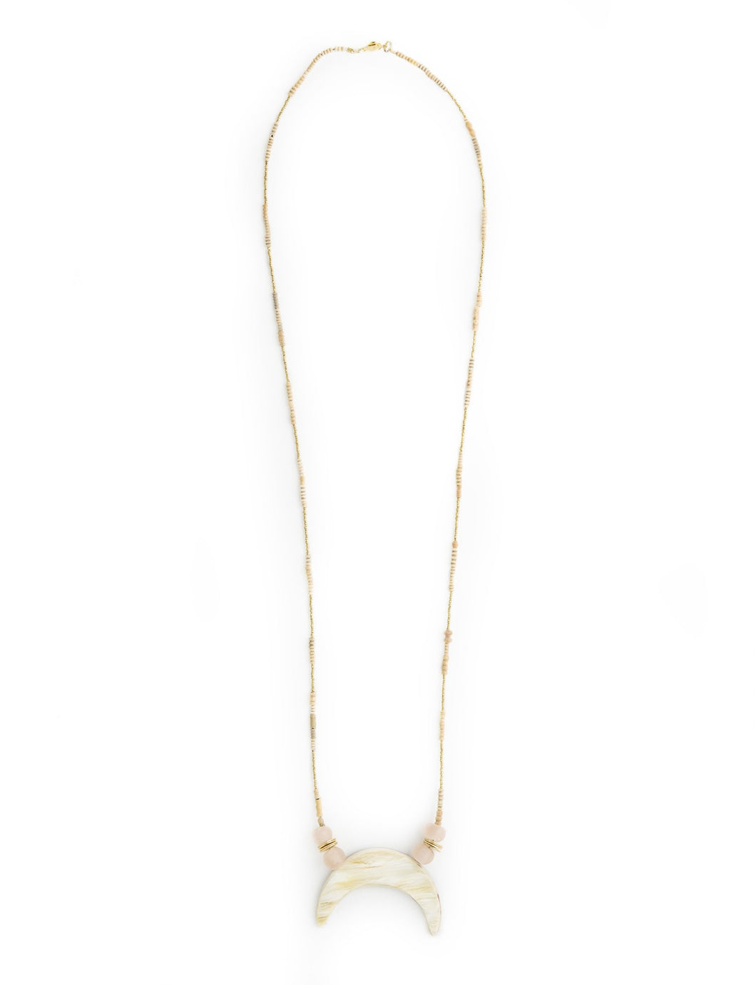 Horn Crescent Clay Necklace