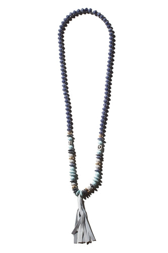 Slate White Tassel Necklace