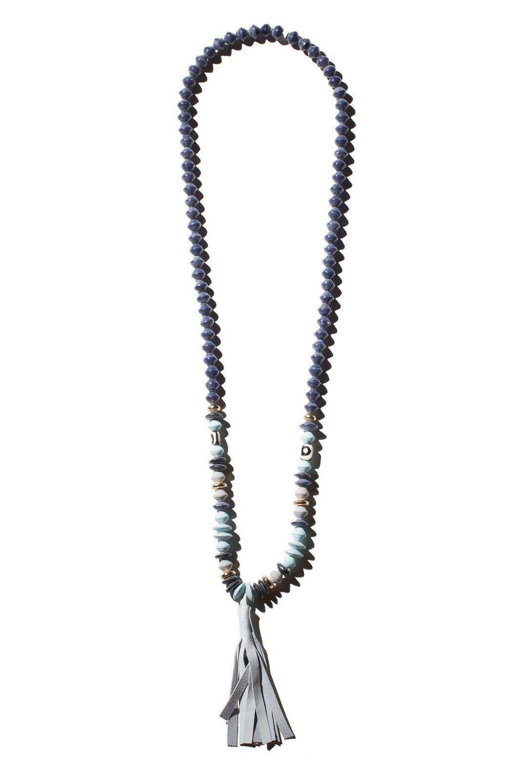 Slate White Tassel Necklace