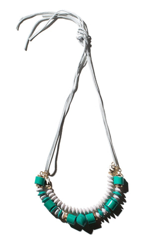 Leather & Paper Necklace