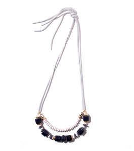 Leather & Paper Necklace