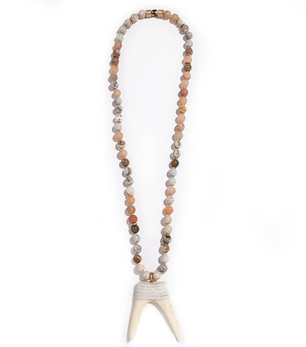 Long Necklace with Antler Pendant