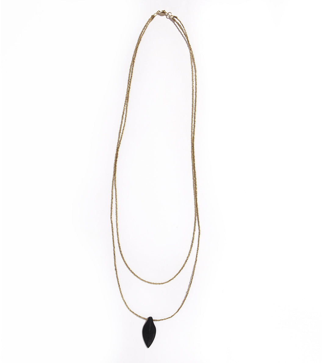 Horn Small Leaf Necklace