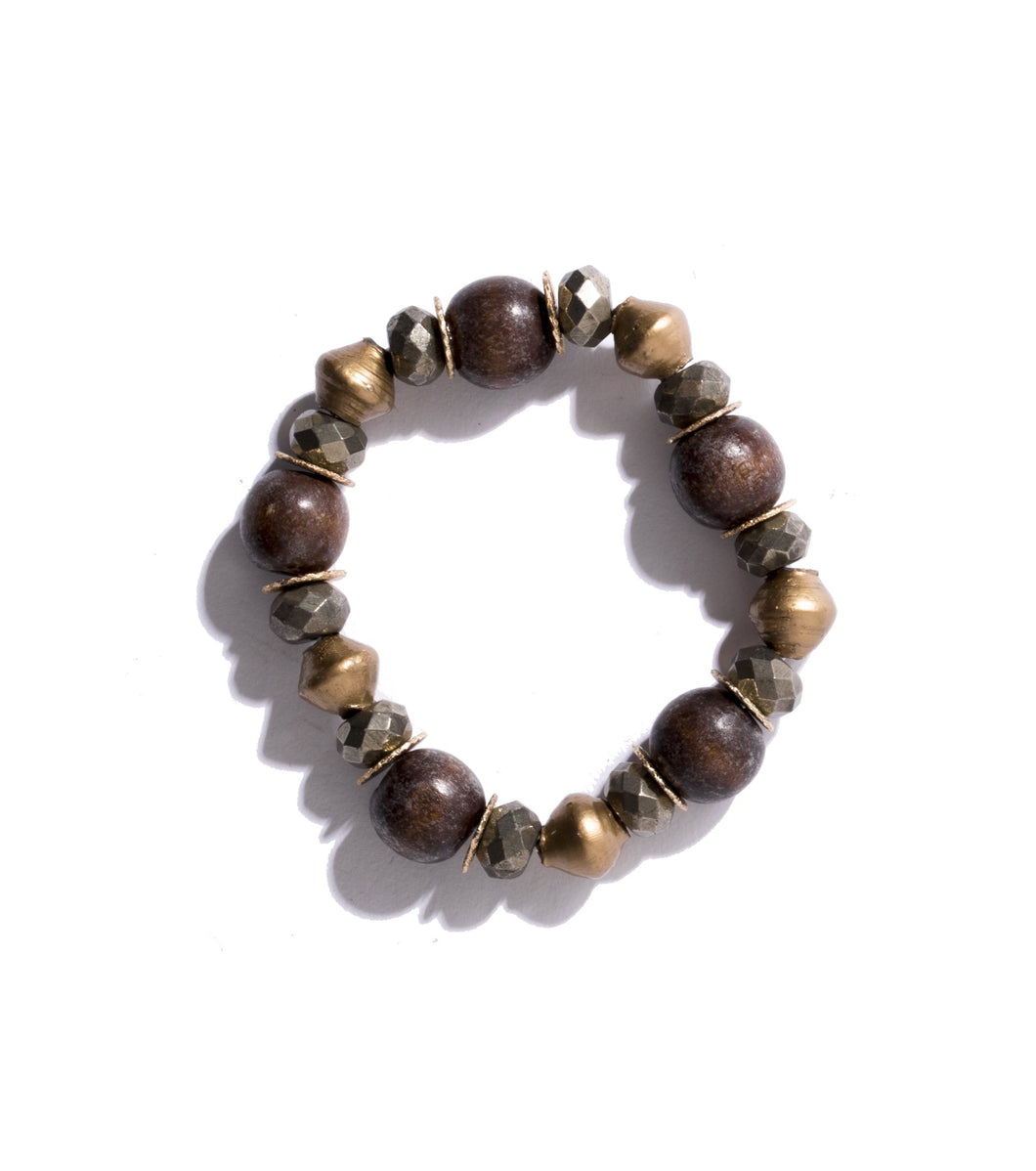 Mixed-Media Stretch Bracelet, Brown/Golden - Exclusive to Neiman Marcus