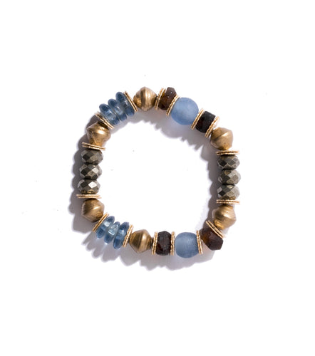 Mixed-Media Stretch Bracelet with Pyrite & Glass - Exclusive to Neiman Marcus