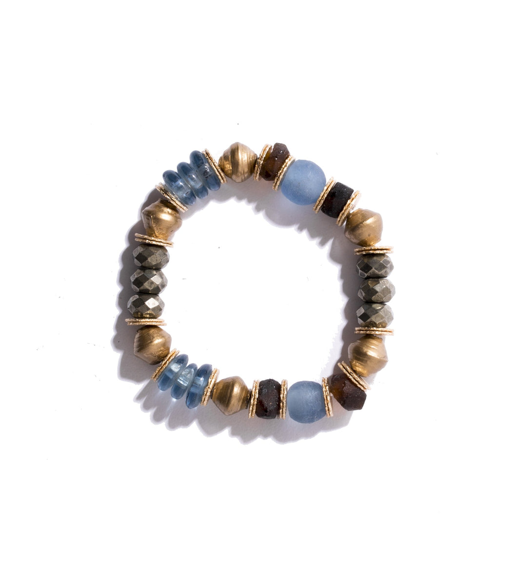 Mixed-Media Stretch Bracelet with Pyrite & Glass - Exclusive to Neiman Marcus