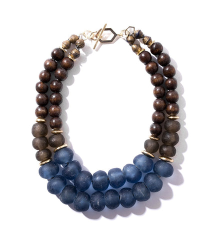 Two-Strand Wooden Bead Necklace - Exclusive to NM