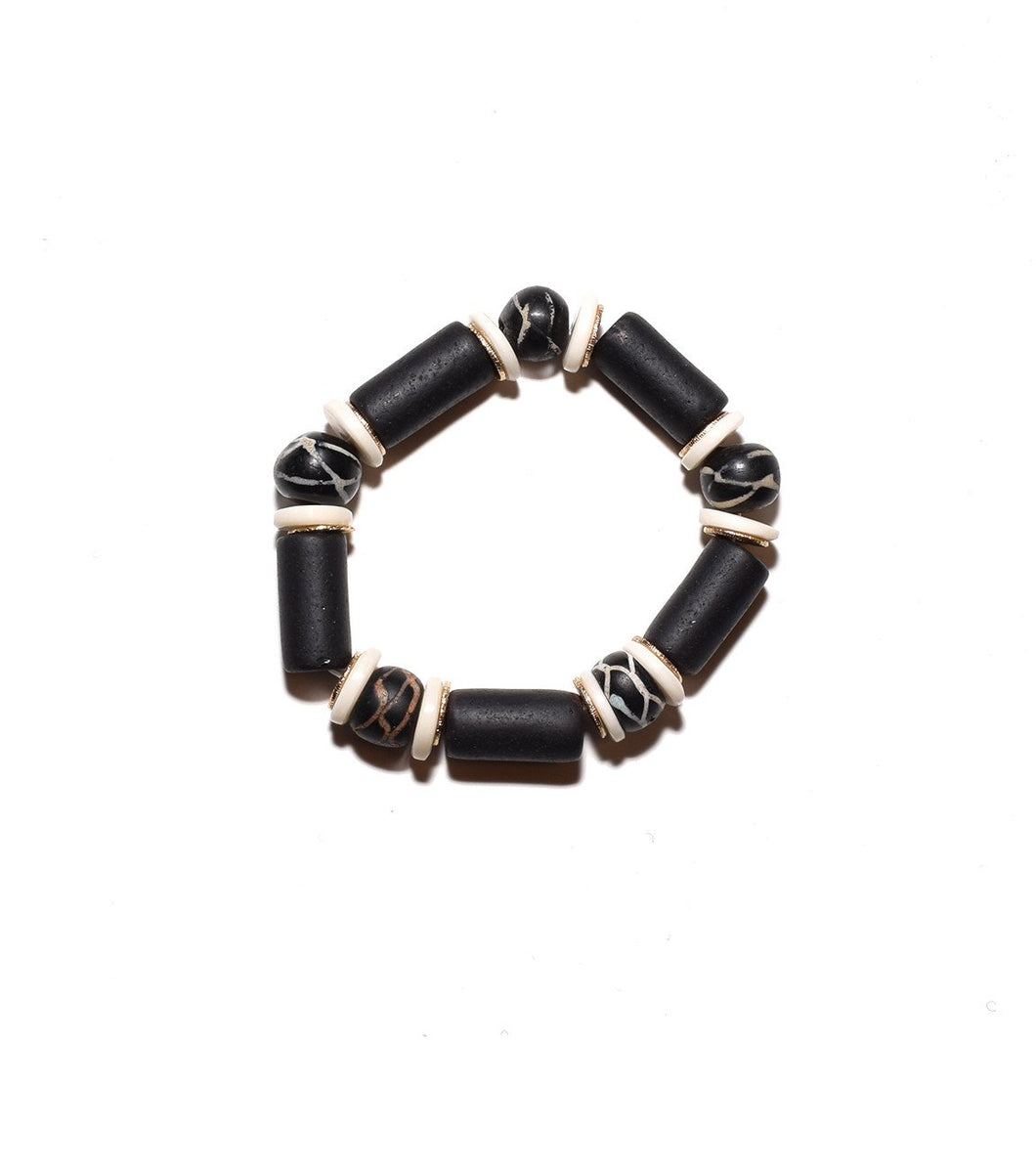 Nile Black Bone Bead Bracelet