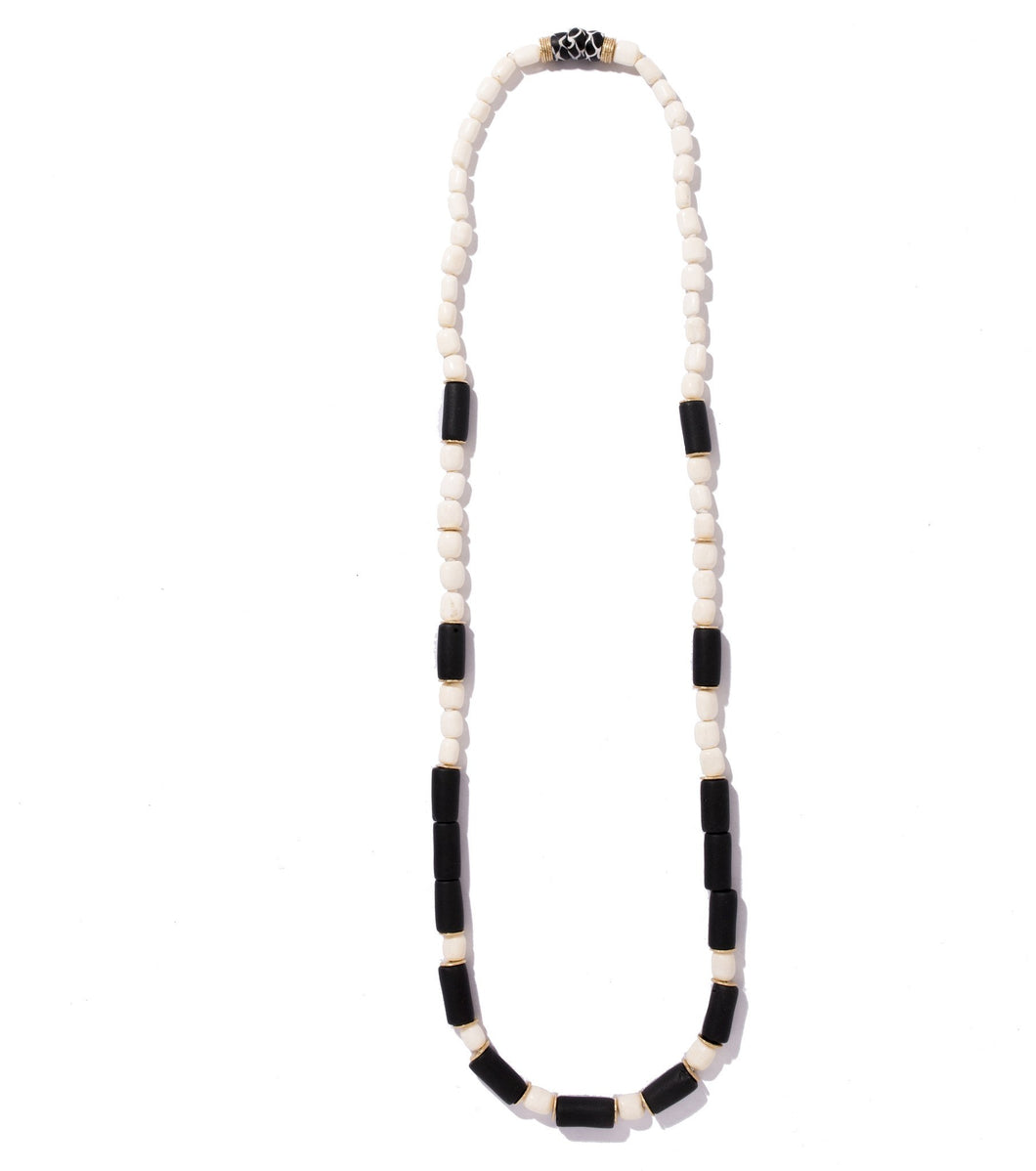 Nile Long Black and White Necklace