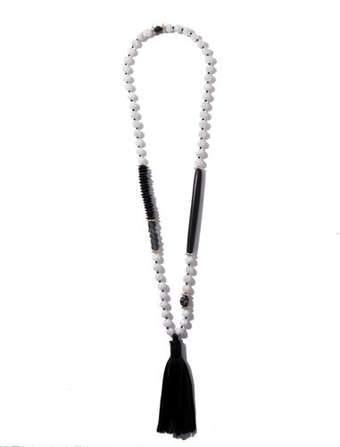 Moonstone, Glass and Horn Tassel Necklace - Exclusive for Neiman Marcus