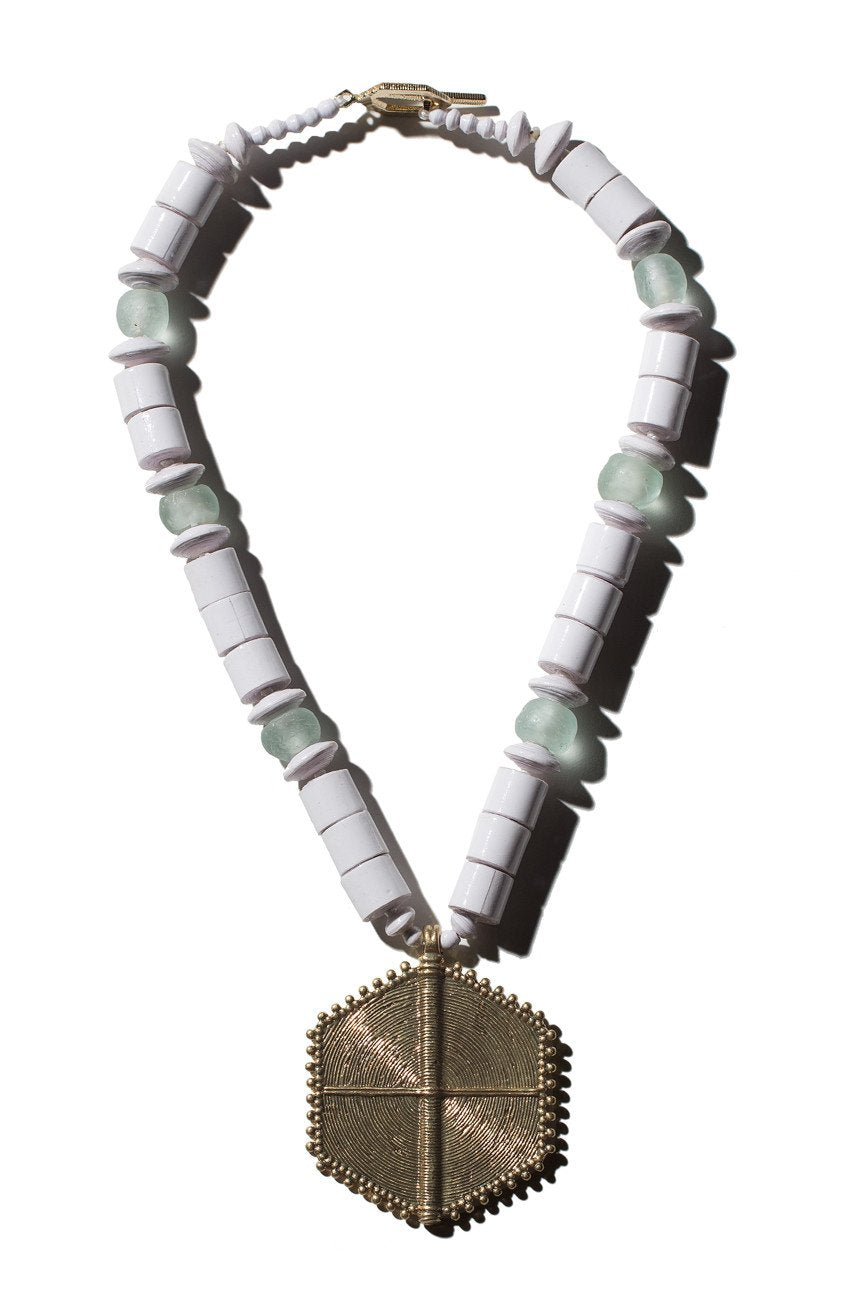 Nile Paper + Hexagon Pendant