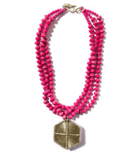 Load image into Gallery viewer, Collar Necklace with Hexagon Pendant