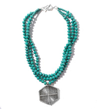 Load image into Gallery viewer, Collar Necklace with Hexagon Pendant