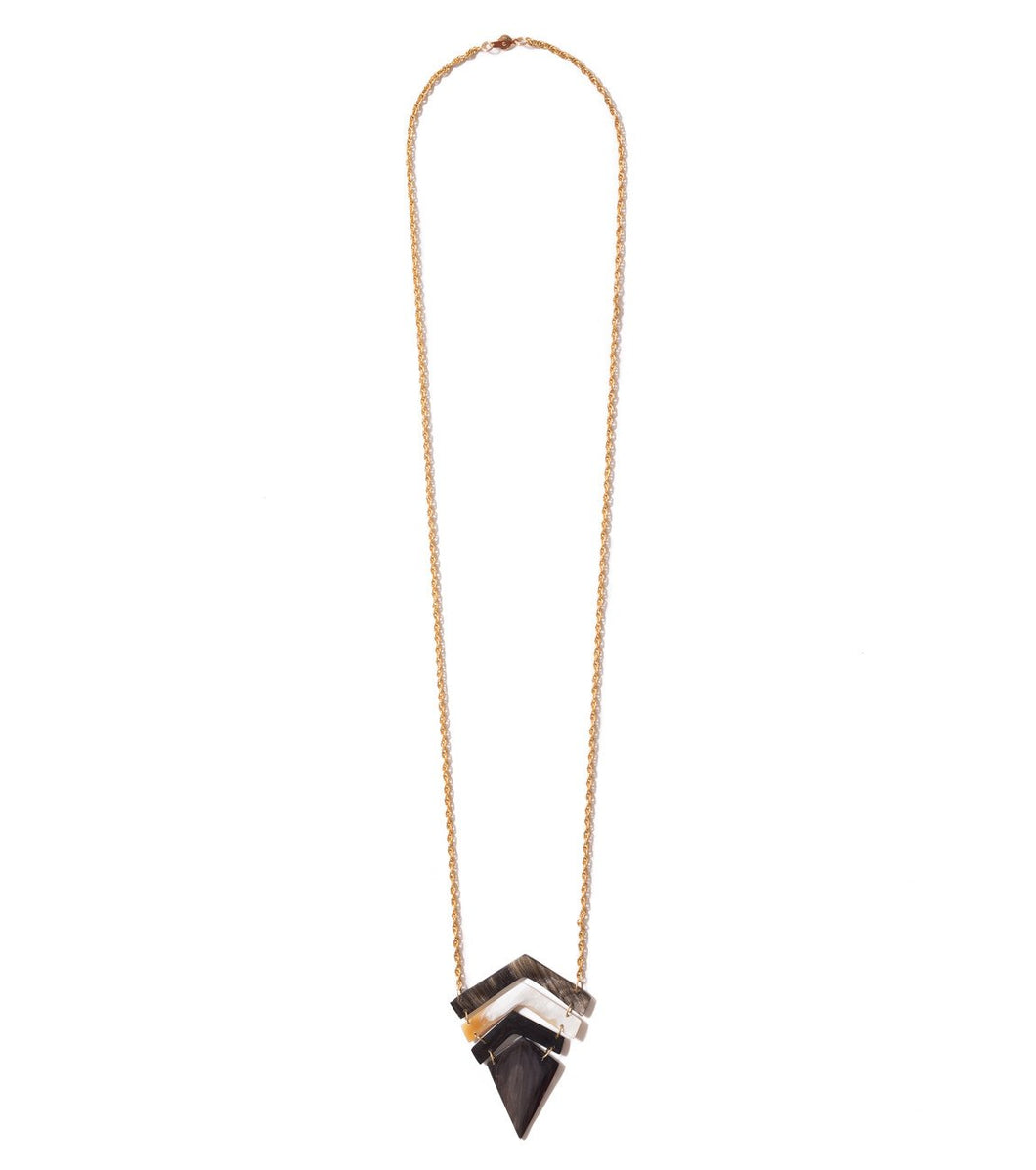 Chevron Horn Pieced Necklace